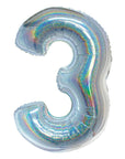 Syndrandi (Iridescent) tölustafablöðrur, 76 cm