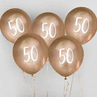 “50” blöðrur, 5 stk
