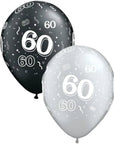 60 ára blöðrur (2 litir) 28 cm