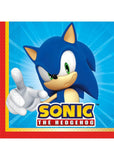Bláar og rauðar Sonic matarservíettur 20 stk