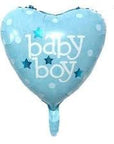 Ljósblá "Baby boy" hjarta álblaðra 42cm