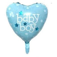 Ljósblá "Baby boy" hjarta álblaðra 42cm
