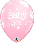 “Baby Girl” blöðrur bleikar (2 litir) 28cm