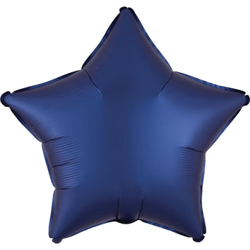 Stjörnulaga dökkblá (Navy Blu) satínblaðra  43 cm