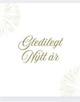 "Gleðilegt Nýtt ár" Matarservíettur (gylltar, svartar eða silfraðar) 20stk