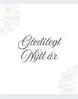 "Gleðilegt Nýtt ár" Matarservíettur (gylltar, svartar eða silfraðar) 20stk