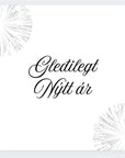 "Gleðilegt Nýtt ár" Matarservíettur (gylltar, svartar eða silfraðar) 20stk