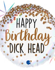 Hvít “Happy Birthday Dick Head” álblaðra 46cm
