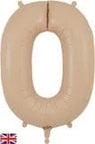 Stórar beige mattar tölustafablöðrur, 86cm
