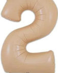 Stórar beige mattar tölustafablöðrur, 86cm