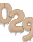 Stórar beige mattar tölustafablöðrur, 86cm