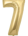 Stórar ljósgylltar tölustafablöðrur, 86cm