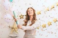 Rósagyllt confetti sprengja 40cm