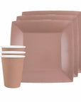 Rósagyllt pappaglös 10stk, 250 ml