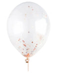 Rósagylltar confetti blöðrur 5 stk