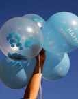 Blátt "Happy Birthday" blöðrupakki (5 blöðrur)