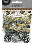 Confetti 30 ára - gyllt, svart og silfur