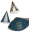 Blár eða gylltur “Happy New Year” strýtuhattur
