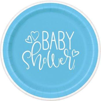 Bláir “Baby Shower” matardiskar 8 stk