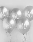 “30” blöðrur, 5 stk
