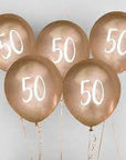 “50” blöðrur, 5 stk