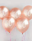 “50” blöðrur, 5 stk
