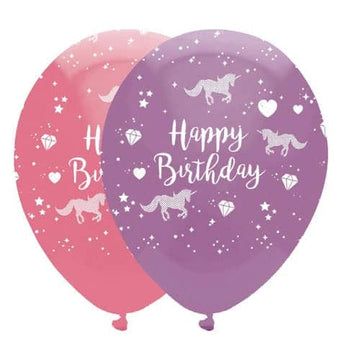 Einhyrninga “Happy Birthday” blaðra (2 litir) 28cm