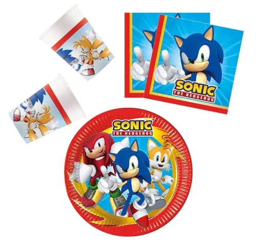 Bláar og rauðar Sonic matarservíettur 20 stk