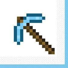 Minecraft diamond pickaxe matarservíettur 16 stk