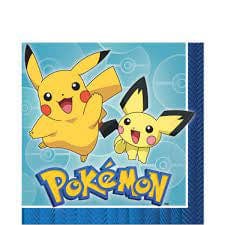 Bláar Pokémon matarservíettur 16 stk
