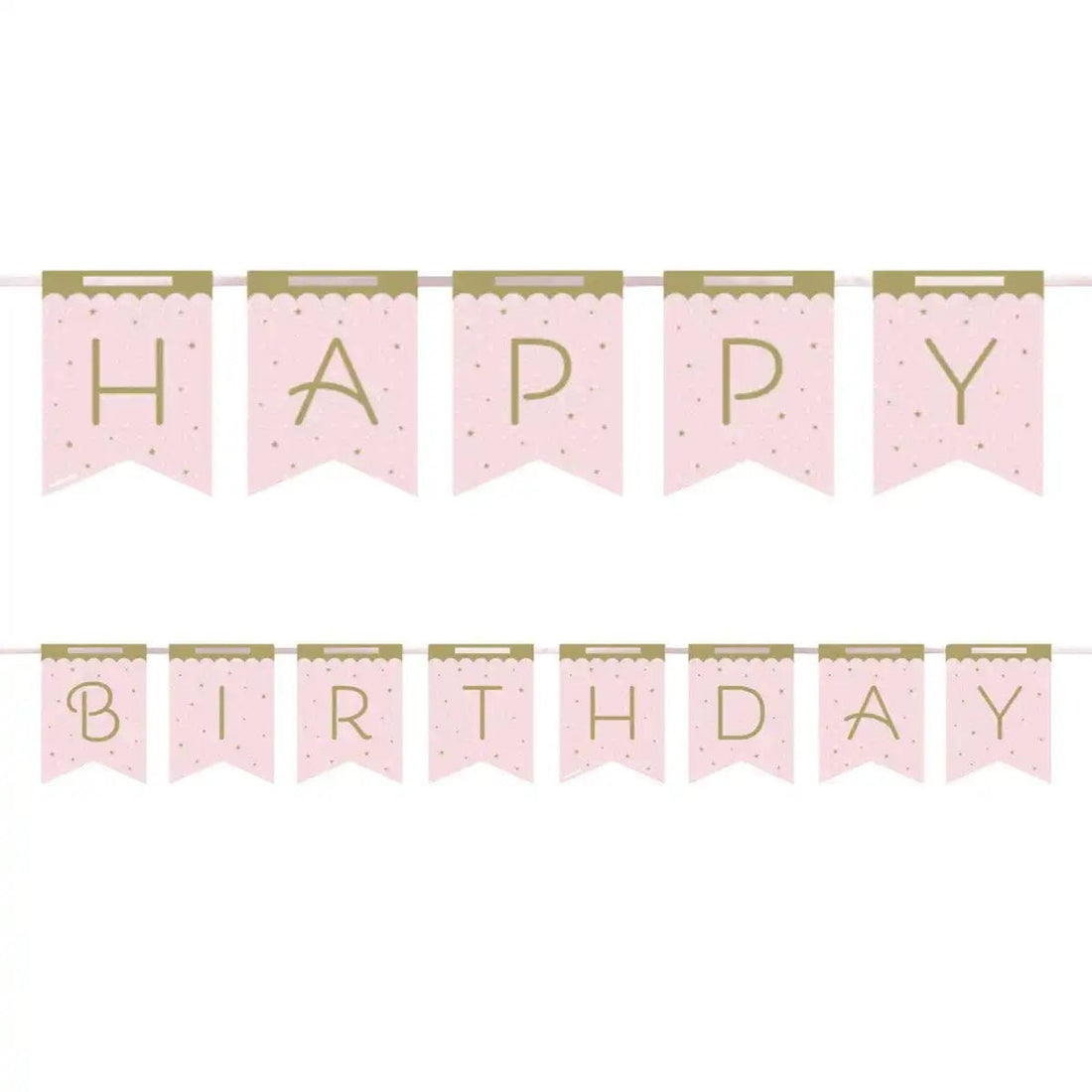 Bleik fánalengja “Happy Birthday”