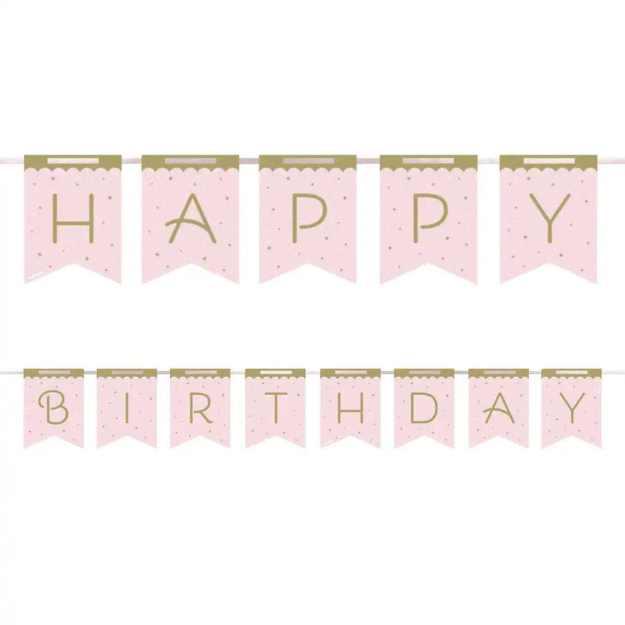 Bleik fánalengja “Happy Birthday”