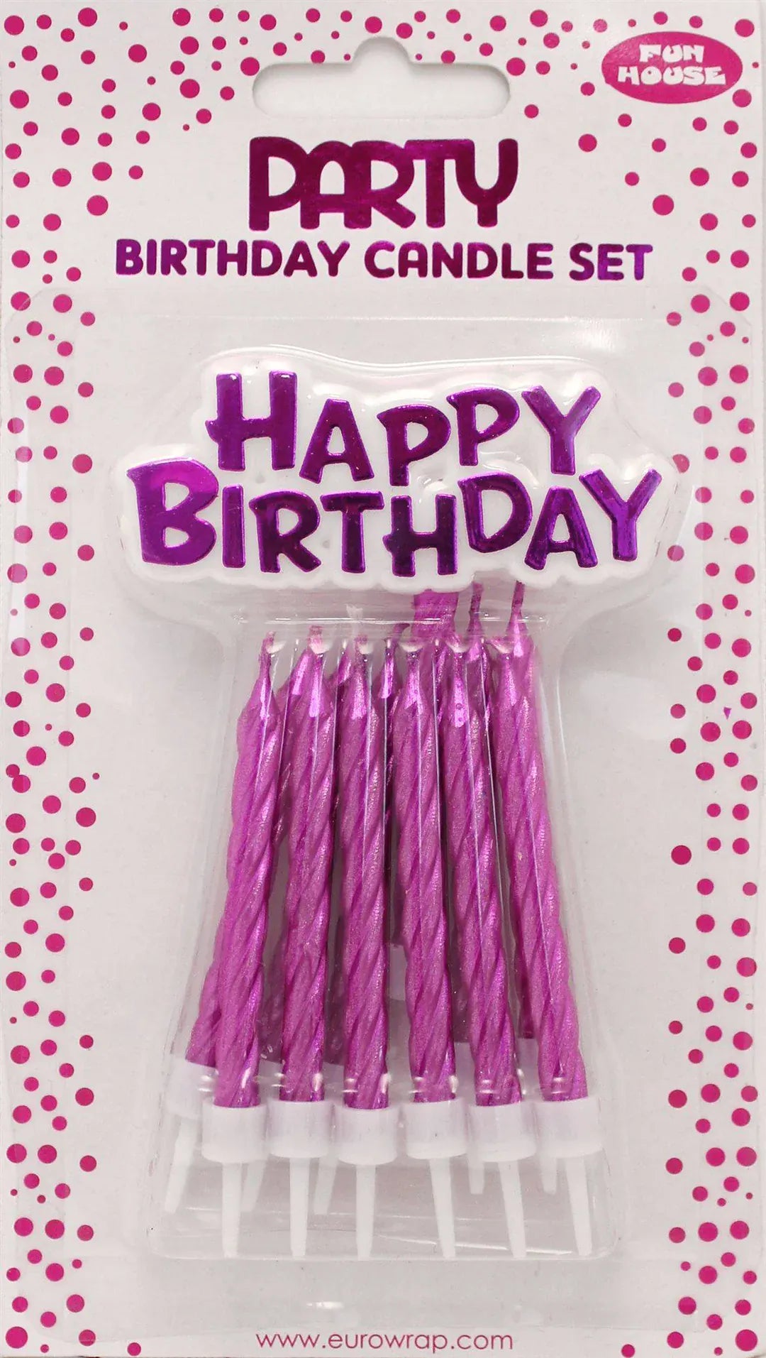 Bleik “Happy Birthday” kerti 12stk.