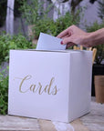 Kortakassi hvítur með gylltri ‘‘Cards‘‘ merkingu  24cm