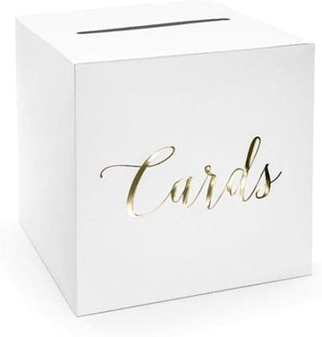 Kortakassi hvítur með gylltri ‘‘Cards‘‘ merkingu  24cm