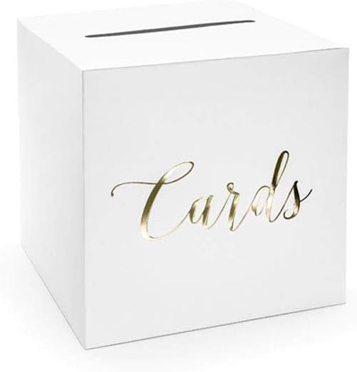 Kortakassi hvítur með gylltri ‘‘Cards‘‘ merkingu  24cm
