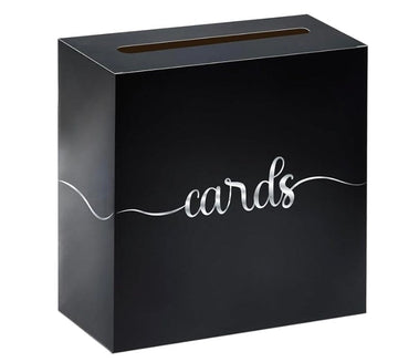 Svartur kortakassi með silfur ‘‘Cards‘‘ merkingu - 20cm