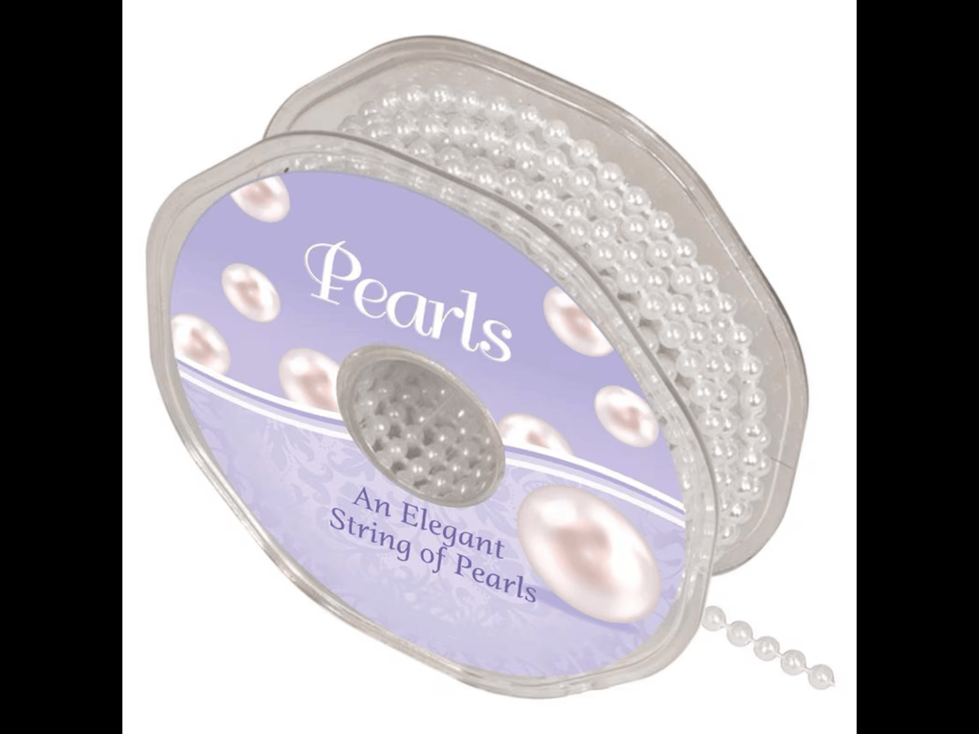 Eleganza pearl bead string 6mm x 10m-hvít