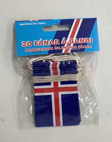 20 Íslands fánar á bandi