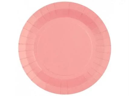 Ferskjubleikir 23 cm pappadiskar, 8 stk