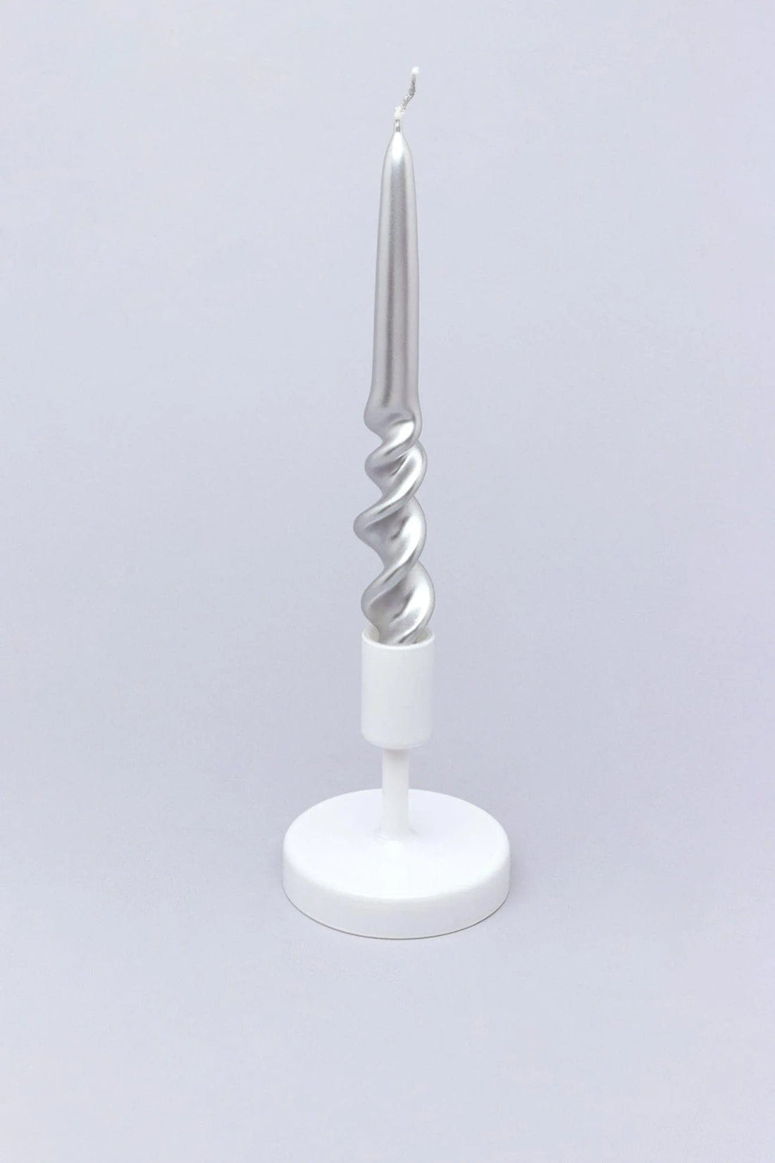 Silfur kerti snúin - 1stk, 23cm