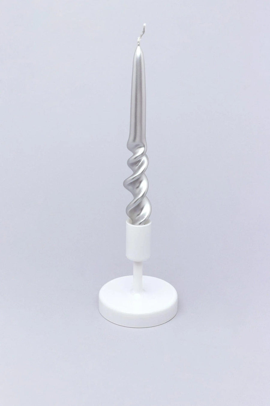 Silfur kerti snúin - 1stk, 23cm