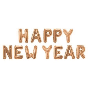 Rósagylltar "Happy New Year" álblöðrur