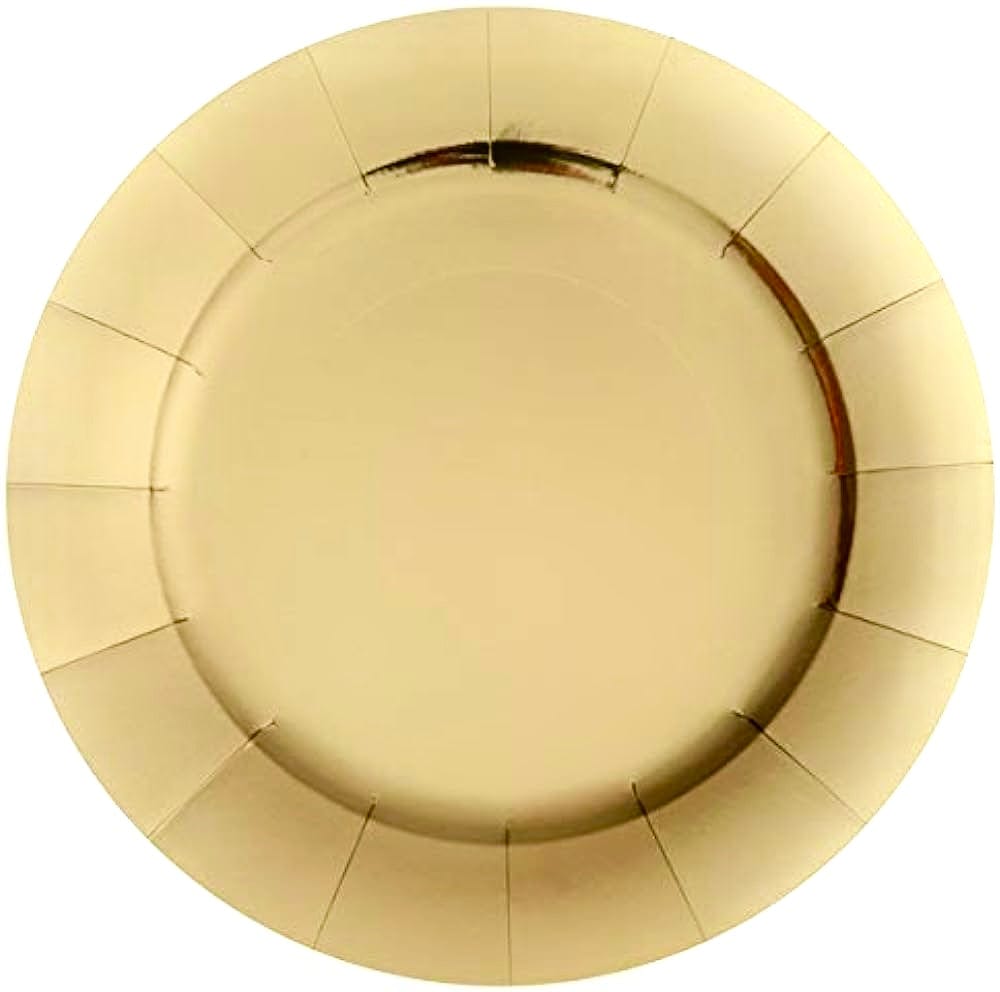 Háglans gylltir stórir matardiskar  25cm