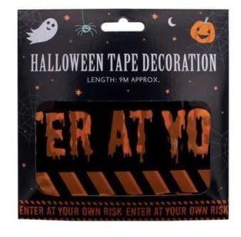 Halloween aðvörunarborði “Enter at your own risk” (9m)