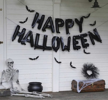 Happy Halloween blöðrulengja með köngulóavef og leðurblökum
