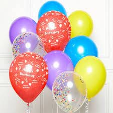 Happy birthday blöðrur - 10 stk