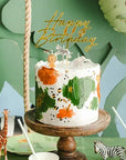 “Happy birthday” Gylltur kökutoppur - 16.5cm