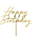 “Happy birthday” Gylltur kökutoppur - 16.5cm