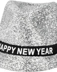 "Happy New Year" hattur - silfur og svartur